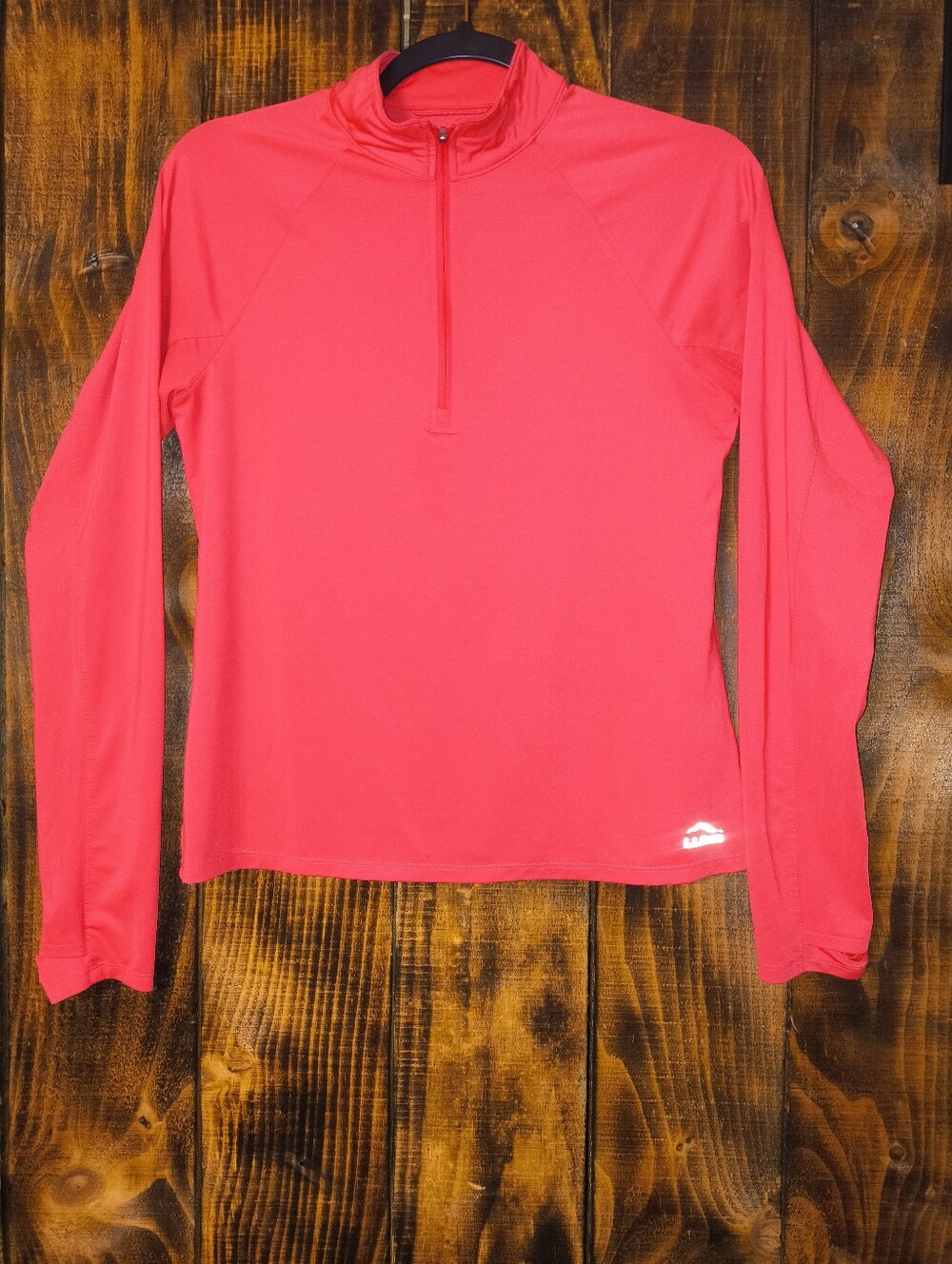 L.L.Bean Women’s XS Performance Quarter Zip Pullover Pink Coral Thumbholes